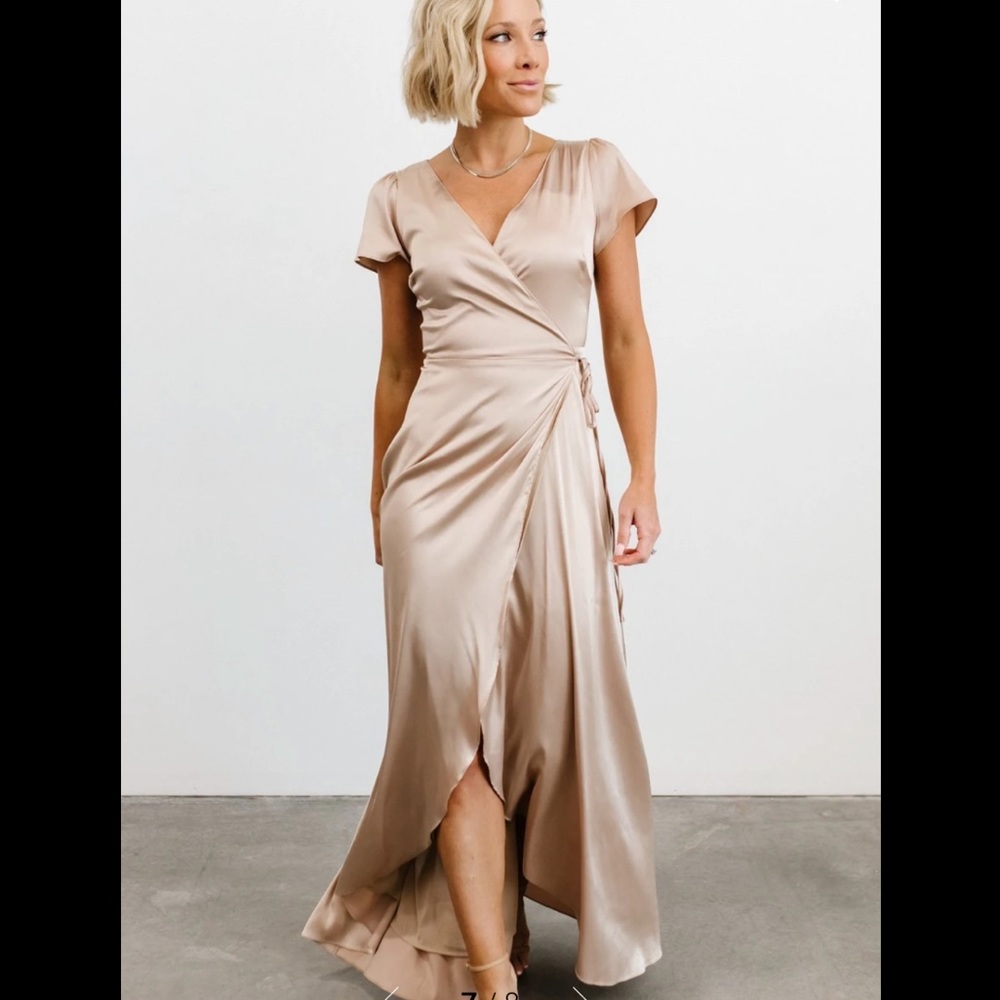 Baltic Born Krystal Satin Wrap Dress